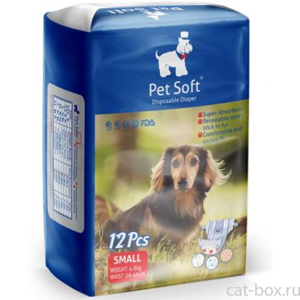 Подгузники DIAPER для животных р-р S (вес 4-8кг, талия 26-46см) 12шт.-0