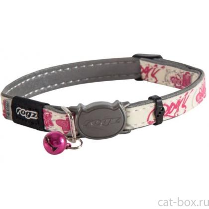 Ошейник для кошек GlowCat "Розовые бабочки", ширина 1,1см, размер 20-31см-0