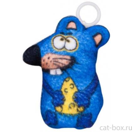 Вибрирующая игрушка для кошки "Мышка"с валерианой 10 см-0