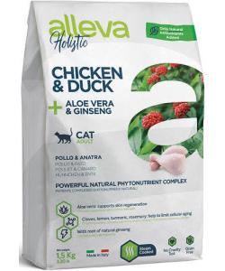 Holistic Cat корм для взрослых кошек с курицей и уткой, алое вера и женьшенем, Adult Chicken & Duck+ Aloe vera & Ginseng