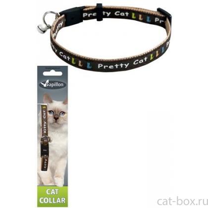 Ошейник для кошек "Китти" 10мм*21-33см, коричневый-0