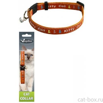 Ошейник для кошек "Китти" 10мм*21-33см, оранжевый-0