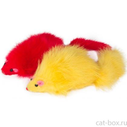 Игрушка для кошек "Мышь цветная", 9-10см, 2шт. (M004NC)-0