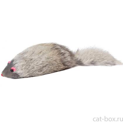 Игрушка для кошек "Мышь серая с пищалкой", 9см, 2шт. (SQ4N)-0