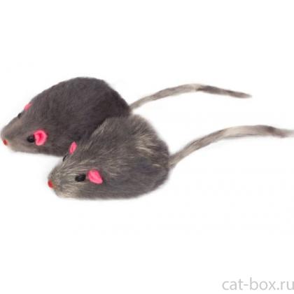 Игрушка для кошек "Мышь серая", 4,5-5см, 4шт. (M002NG)-0