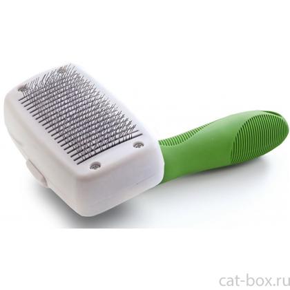 Щетка-пуходерка самоочищающаяся "Премиум" M, 9,8*17,7 см-0