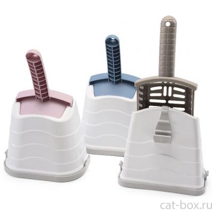 Совок для туалета в контейнере Romeo 17,5х11х28 см-0