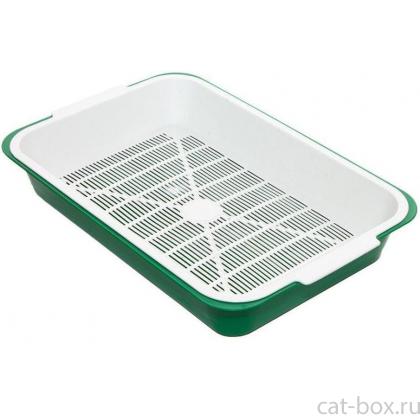 Туалет для кошек "Люкс с сеткой", 38*27,5*8см-0