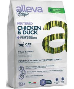 Holistic Cat для взрослых стерилизованных кошек Adult Chicken & Duck + Sugarcane fiber & Ginseng Neutered