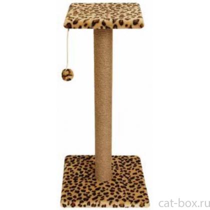 Стойка №16 длинная с полочкой, джут, разноцветный мех 35*35*75 см-0