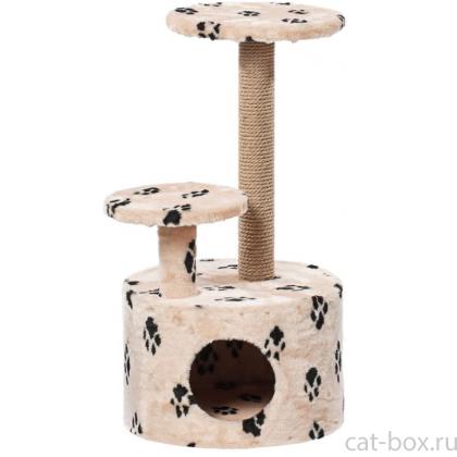 Домик для кошек меховой «Круглый со ступенькой» 42*80 см, джут-0