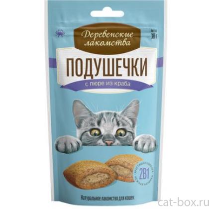 Лакомства для кошек подушечки с пюре из краба-0