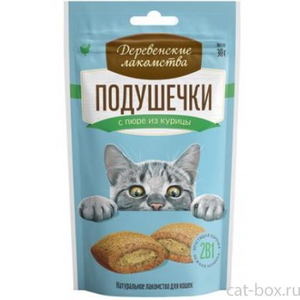 Лакомства для кошек подушечки с пюре из курицы-0