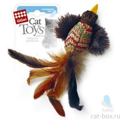 Игрушка для кошек Птичка с перьями 10 см (75264)-0