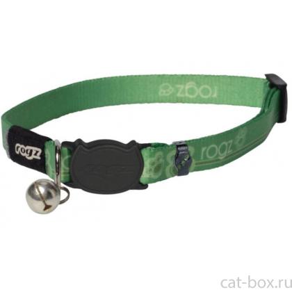 Ошейник для кошек KiddyCat "Лаймовые лапки", ширина 1,1см, размер 20-31см-0