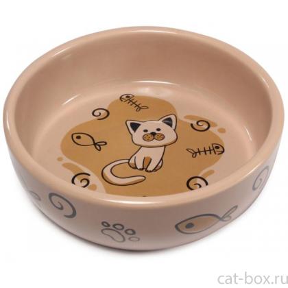 Миска керамическая "Кошечка", 0,35л-0