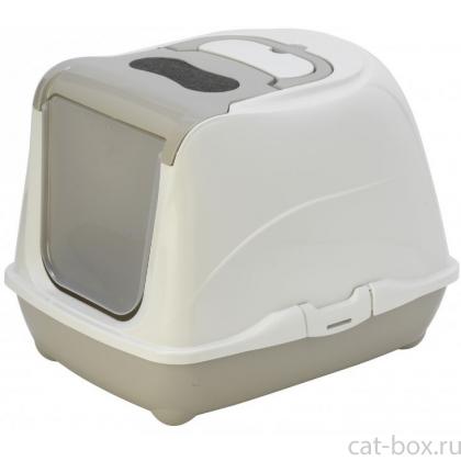 Туалет-домик Flip с угольным фильтром, 50х39х37см, теплый серый-0