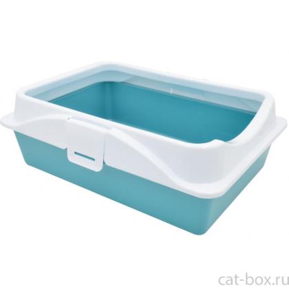 Туалет для кошек "RICH" с рамкой на защелках, 41*30*14см-0