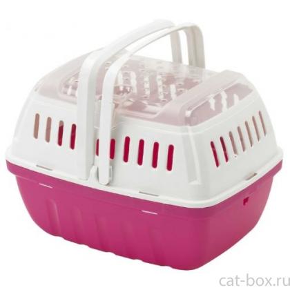 Переноска-корзинка Hipster малая 17x23x16 см, ярко-розовый (для питомцев до 2кг)-0