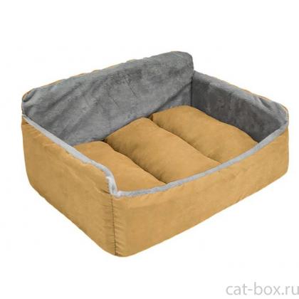 Лежак-диван "Самсон" - бархат охра-0