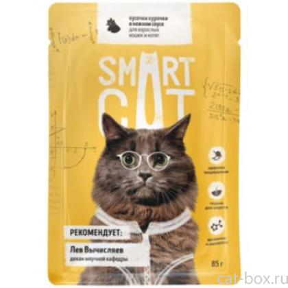 Паучи для взрослых кошек и котят кусочки курочки в нежном соусе-0