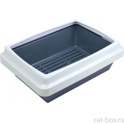 Туалет для кошек с бортиком Smart Sift, 45*32*15 см-0