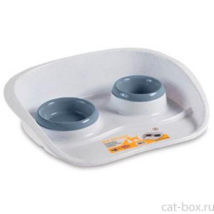 Подставка Set Dinner бело-синяя с мисками, 0,2 и 0,3 л-0