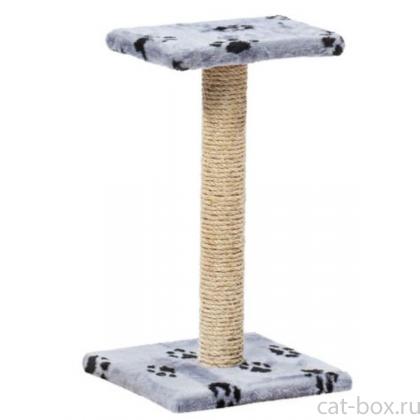Столбик - когтеточка меховой "Зонтик" 30*30*65 см, джут  -0