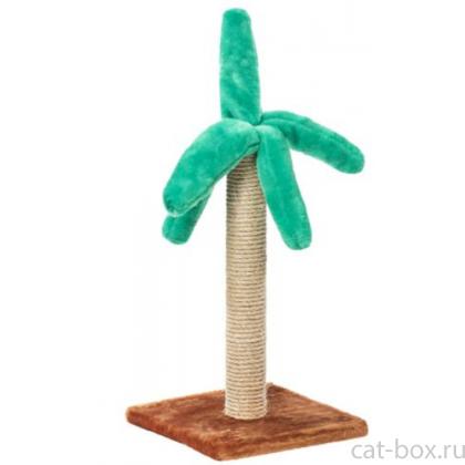 Столбик - когтеточка меховой "Пальма" 30*30*50 см, джут      -0