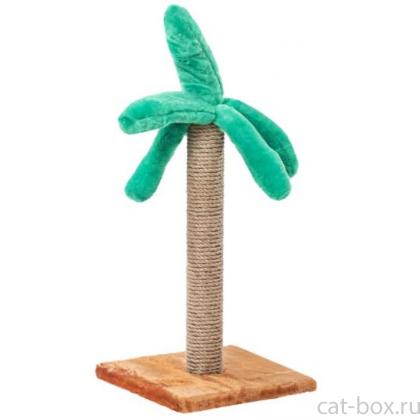 Столбик - когтеточка меховой "Пальма" 30*30*65 см, джут       -0