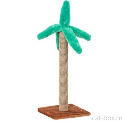 Столбик - когтеточка меховой "Пальма" 30*30*100 см, джут        -0