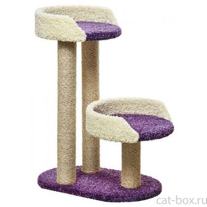 Когтеточка для кошек «Дося» ковролин, 65*40*87 см, джут  -0