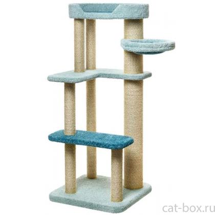 Комплекс с двумя полочками, гамаком и лежанкой "Доби" 70*70*170 см, джут    -0