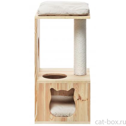 Когтеточка комплекс из дерева для кошек "Мика"  40*40*80 см -0