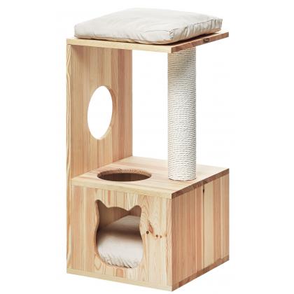 Когтеточка комплекс из дерева для кошек "Мика"  40*40*80 см -3